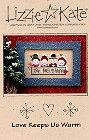 Love Keeps You Warm -- counted cross stitch from Lizzie Kate