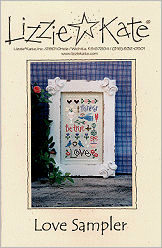 Love Sampler -- counted cross stitch from Lizzie Kate