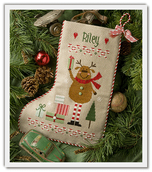 #169 Reindeer Stocking from Lizzie Kate