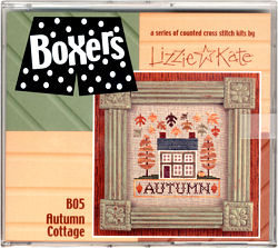 Autumn Cottage Boxer Kit -- counted cross stitch from Lizzie Kate