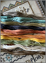 FRIGHTFUL Mystery Sampler Threads Sneak Peek - click for a larger view